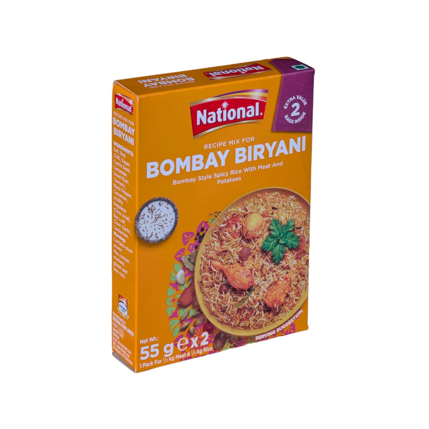 National Bombay Biryani 110g 2 Bags Inside