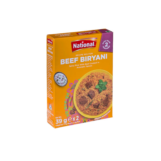 National Beef Biryani Masala 78g 2 Bags inside