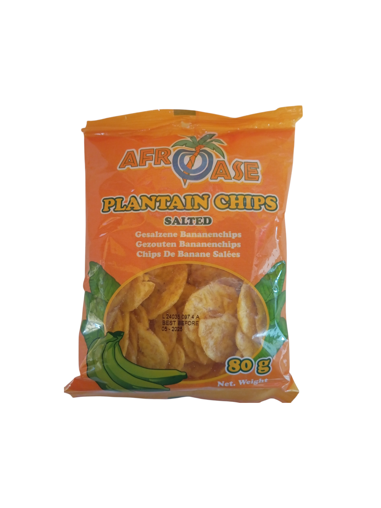 Afroase Plantain Chips Salted (Bananen Chips) 80g