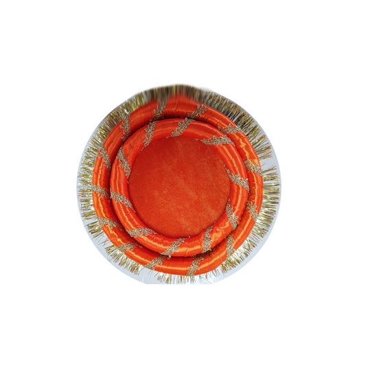 Shadi Mehndi Plate Thaal Orange Set 2 Pieces