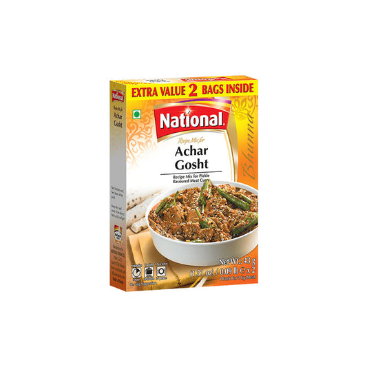 National Achar Gosht 86g 2 Bags Inside